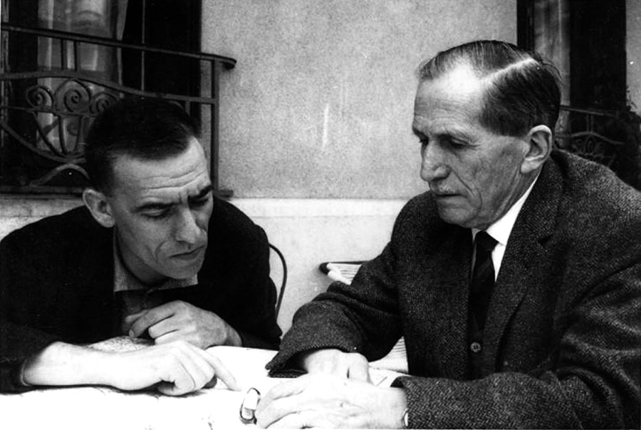 Corneille Jest et Charles Parain dans le cadre de la RCP Aubrac, 1964. source: MUCEM